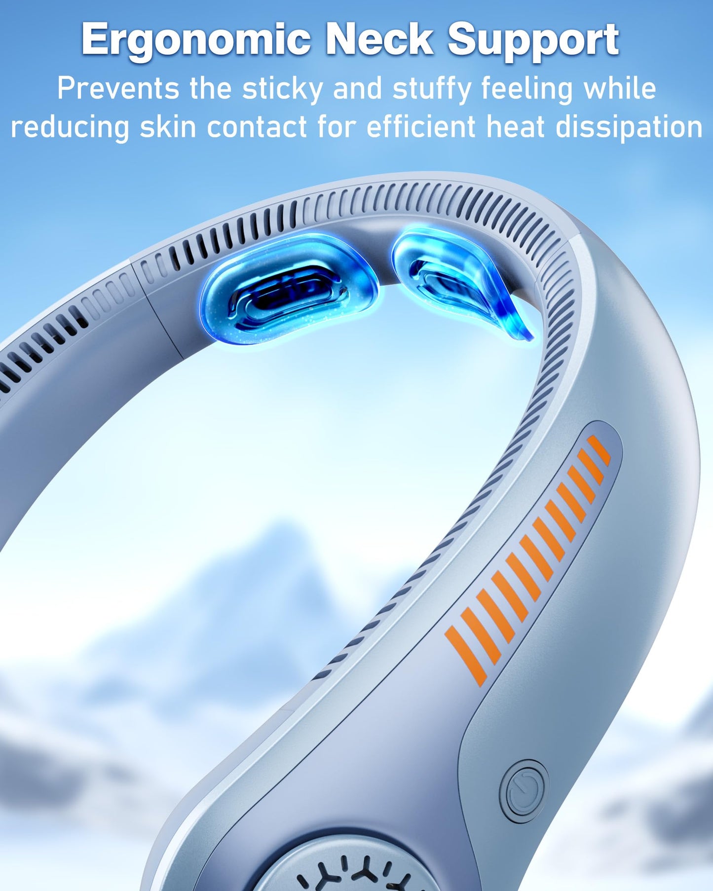 Portable Neck Fan - Rechargeable Personal Fan with Neck Support, 5000mAh, 5-Speed Quiet, Lightweight Long Lasting Bladeless Fan, Wearable Cooling Fan for Hot Flashes, Travel, Gifts for Men Women