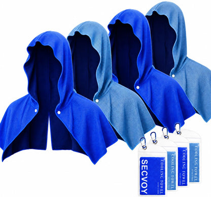 3 Pack Cooling Hoodie Towels for Neck and Face, UPF 50 Sun Protection & Instant Cooling Towels for Hot Weather, Soft Breathable Towel for Work Out, Sport, Gym, Camping & More Activities