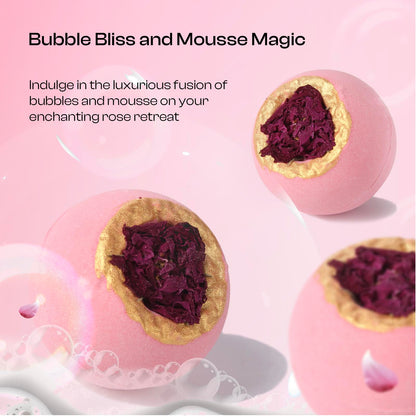 Bath Bombs Gift Set for Women, 6 Large with Real Flowers & Essential Oils | Home spa relaxation, aromatherapy self-care, moisturizing bath soak, birthday presents for mom, wife, girlfriend