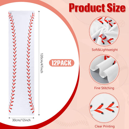 Tegeme 12 Pcs Ice Cream Drip Baseball Cooling Towels, 47"x12" Team Gifts Breathable Chilly Ice Towel, Microfiber Sport Cooling Rags Accessories for Player Gym Running Coach Gift