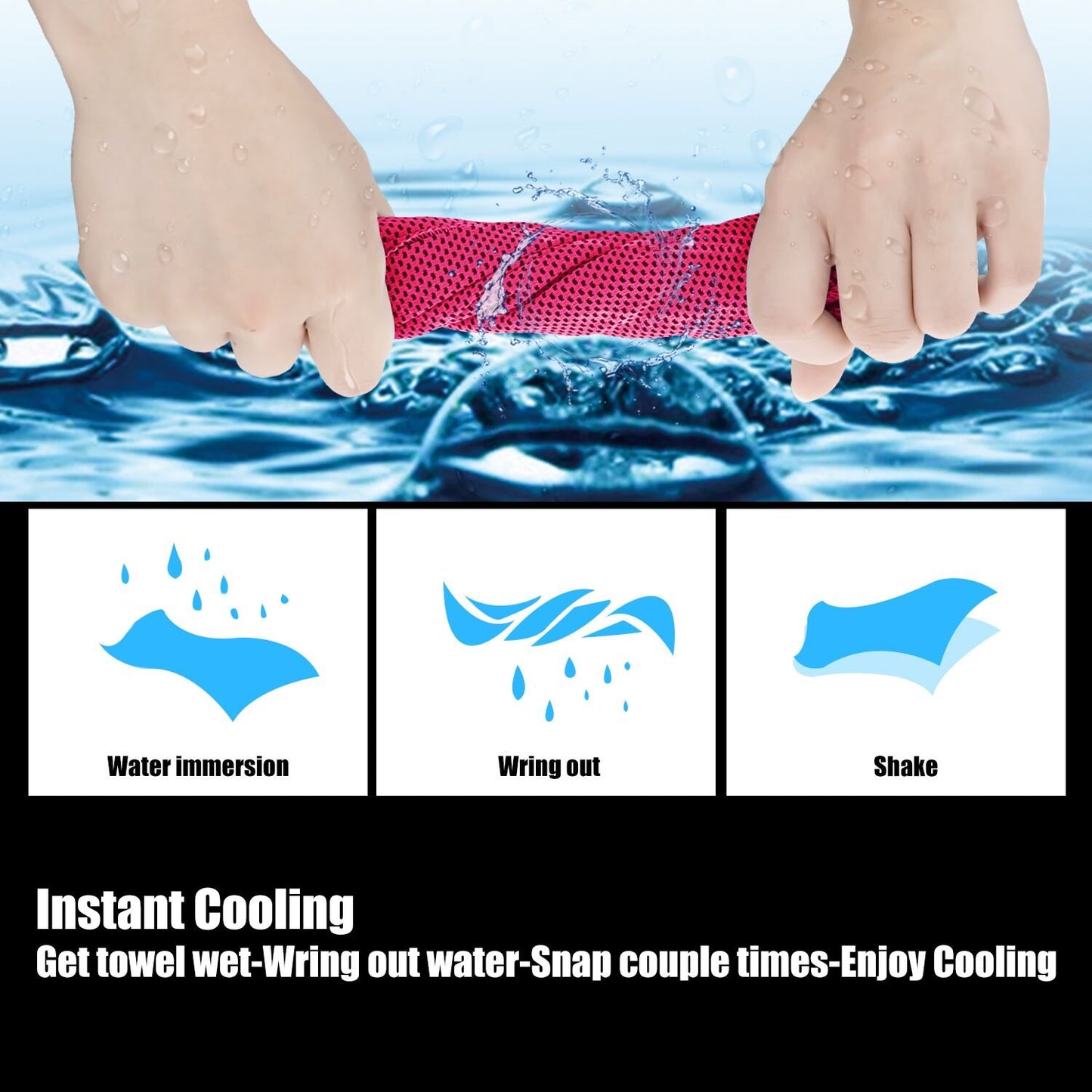 Cooling Towels (40"x 12", Pack of 30) for Neck and Face, Cold Towel for Hot Weather, Sports, Workout, Fitness, Gym, Yoga, Golf, Pilates, Travel, Camping & More