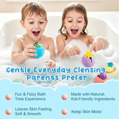 12 PCS Natural Bath Bombs, 2026 Upgrade Play Fizz Bath Bombs Gift Set with 12 Different Fragrances, Ocean Theme Bath Fizzies, Sea Salt Color Changing Spa Easter Bath Balls