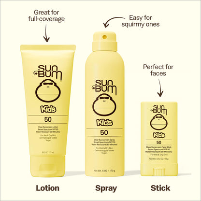 Sun Bum Kids SPF 50 Sunscreen Clear Body Spray - Broad Spectrum Water-Resistant with Vitamin E - Wet or Dry Skin Application - Hawaii 104 Act Compliant (Without Octinoxate & Oxybenzone) - 6 oz