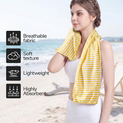 RDEKISS 4 Pack Cooling Towels for Hot Weather (40"x12"), Ice Cool Neck Towel, Soft Breathable Microfiber for Gym, Sport, Running, Yoga, Workout - Gray