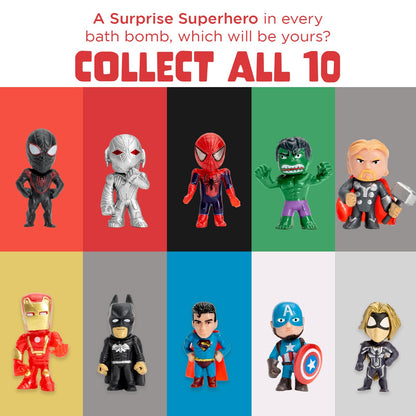 Superhero Bath Bombs for Kids with Surprise Toys Inside (6 Pack) - Large Bubble Bomb Fizzies for Boys, Girls, & Toddlers - Birthday Gift for Kids - Fruity Scent, USA Made by Two Sisters