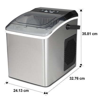 Kenmore Countertop Ice Maker Nugget Machine – Portable Self-Cleaning Máquina de Hacer Hielo para Casa, Crunchy Chewable Pebble Ice, 40lb/24hr Capacity, Stainless Steel