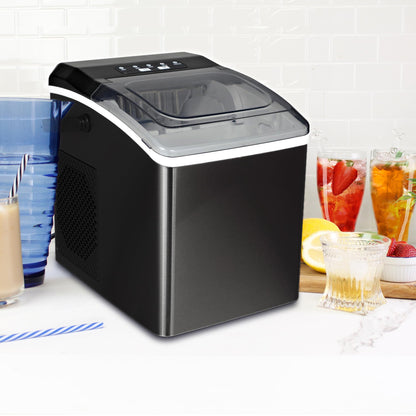 Kenmore Countertop Ice Maker Nugget Machine – Portable Self-Cleaning Máquina de Hacer Hielo para Casa, Crunchy Chewable Pebble Ice, 40lb/24hr Capacity, Stainless Steel