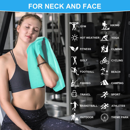 4 Pack Cooling Towels for Neck and Face(40"x12"), Cooling Neck Wraps, Ice Towel for Hot Weather, Soft Breathable Gym Towel, Cool Towel for Workout, Camping, Yoga, Sport, Running