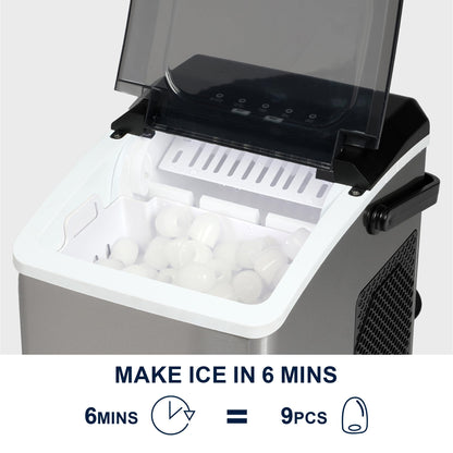 Kenmore Countertop Ice Maker Nugget Machine – Portable Self-Cleaning Máquina de Hacer Hielo para Casa, Crunchy Chewable Pebble Ice, 40lb/24hr Capacity, Stainless Steel