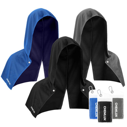Cooling Rags for Neck: UPF50 Cooling Hoodie Towel with Case 2 Packs | Quick Dry, Chemical-free, Breathable, Soft, Portable, Cooling Towels for Face Hot Weather Workout Baseball Softball Sport