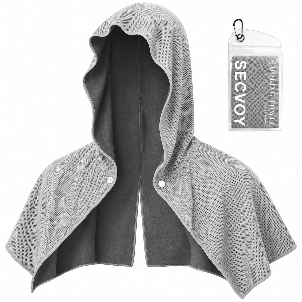 3 Pack Cooling Hoodie Towels for Neck and Face, UPF 50 Sun Protection & Instant Cooling Towels for Hot Weather, Soft Breathable Towel for Work Out, Sport, Gym, Camping & More Activities