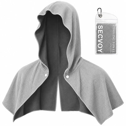 3 Pack Cooling Hoodie Towels for Neck and Face, UPF 50 Sun Protection & Instant Cooling Towels for Hot Weather, Soft Breathable Towel for Work Out, Sport, Gym, Camping & More Activities