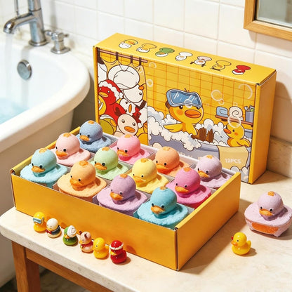 12pcs Bathbombs for Kids, Bathbombs Gift Set, Handmade Fizzy Bubble Bathbomb with Duck Toys Inside, Natural Bubble Baths Balls to Moisturize Dry Skin, Birthday Christmas Easter Gift for Girls Boys