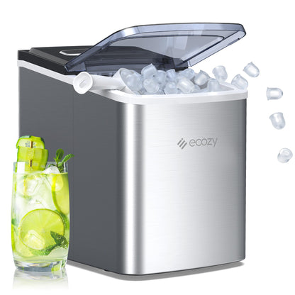 ecozy 2" Clear Ice Ball Maker Countertop with CrystalFlux Technology, 4 pcs in 40 Mins, 144 pcs/Day, Sphere Ice Maker with Automatic Water Supply, Self-Cleaning, Enhanced Insulation for Whiskey Bar