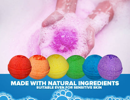 Superhero Bath Bombs for Kids with Surprise Toys Inside (6 Pack) - Large Bubble Bomb Fizzies for Boys, Girls, & Toddlers - Birthday Gift for Kids - Fruity Scent, USA Made by Two Sisters
