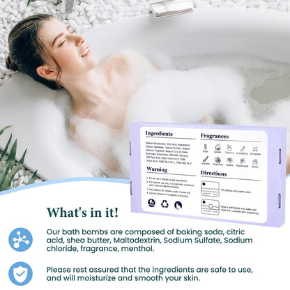 TranquilBliss Bath Bombs Set 50 PCS with 10 Rich Scents, Bath Bombs for Women, Natural Bubble Bombs with Shea Butter & Safe Oil, Ideal for Mother's Day, Valentine's Day, Christmas, Birthday Present