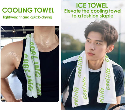 10 PCS 10''x25'' Cooling and Sweating Wipes, Cooling Body Towels, 3s Ice Sensation Wipes for Hot Weather, Camping, Gym, Yoga, Marathon, Oversized and Extra-Thick, Individually Wrapped