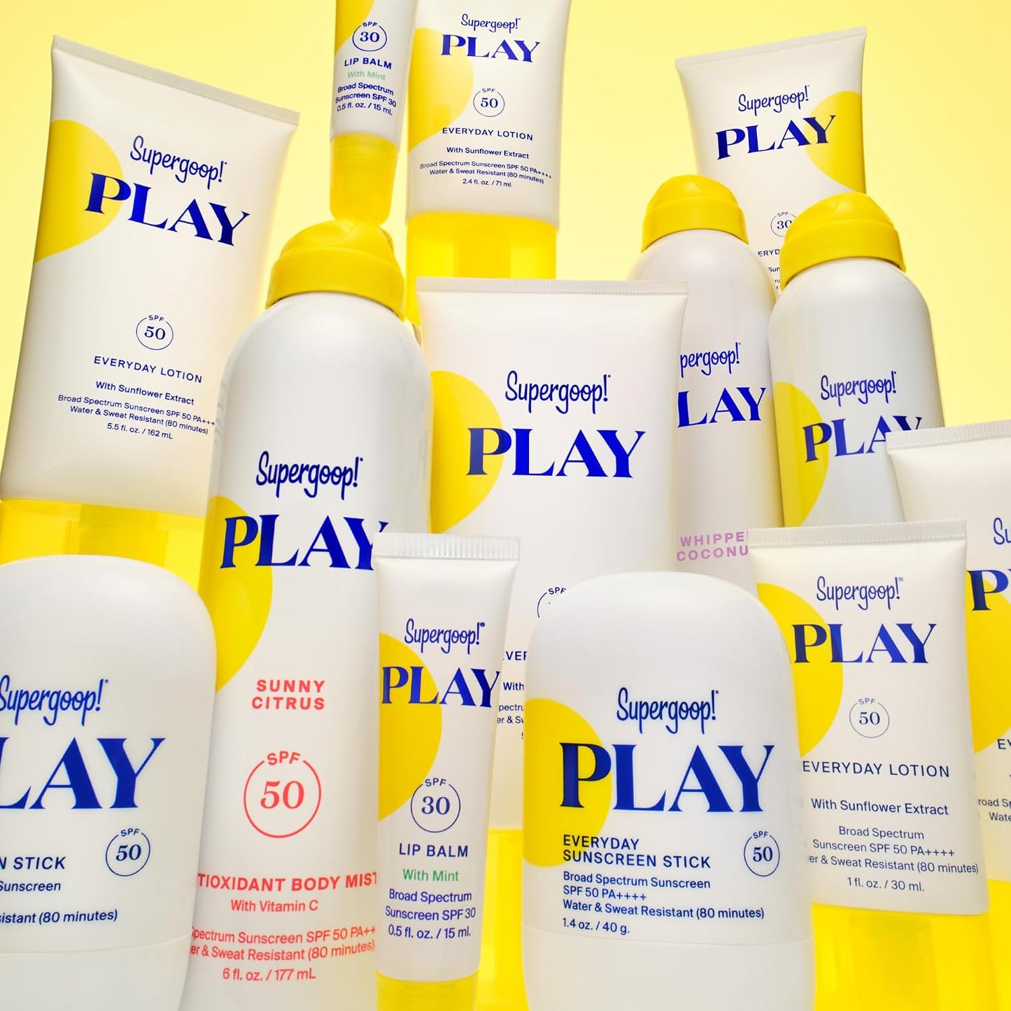 Supergoop! PLAY Antioxidant Body Mist w/Vitamin C - 6 fl oz - SPF 50 PA++++ Broad Spectrum Sunscreen - Body Spray - Great for Active Days - Whipped Coconut