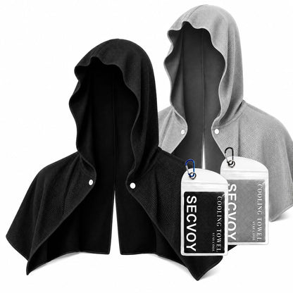 3 Pack Cooling Hoodie Towels for Neck and Face, UPF 50 Sun Protection & Instant Cooling Towels for Hot Weather, Soft Breathable Towel for Work Out, Sport, Gym, Camping & More Activities