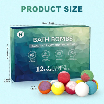 Bath Bombs Birthday Gifts for Women & Men Set, 12 Pack Handmade Natural Organic Bath Bomb with Shea Butter, Halloween Boo Basket Stuffers, Christmas Stocking Stuffers, Spa Relaxing Self Care