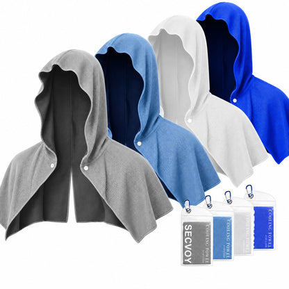 3 Pack Cooling Hoodie Towels for Neck and Face, UPF 50 Sun Protection & Instant Cooling Towels for Hot Weather, Soft Breathable Towel for Work Out, Sport, Gym, Camping & More Activities