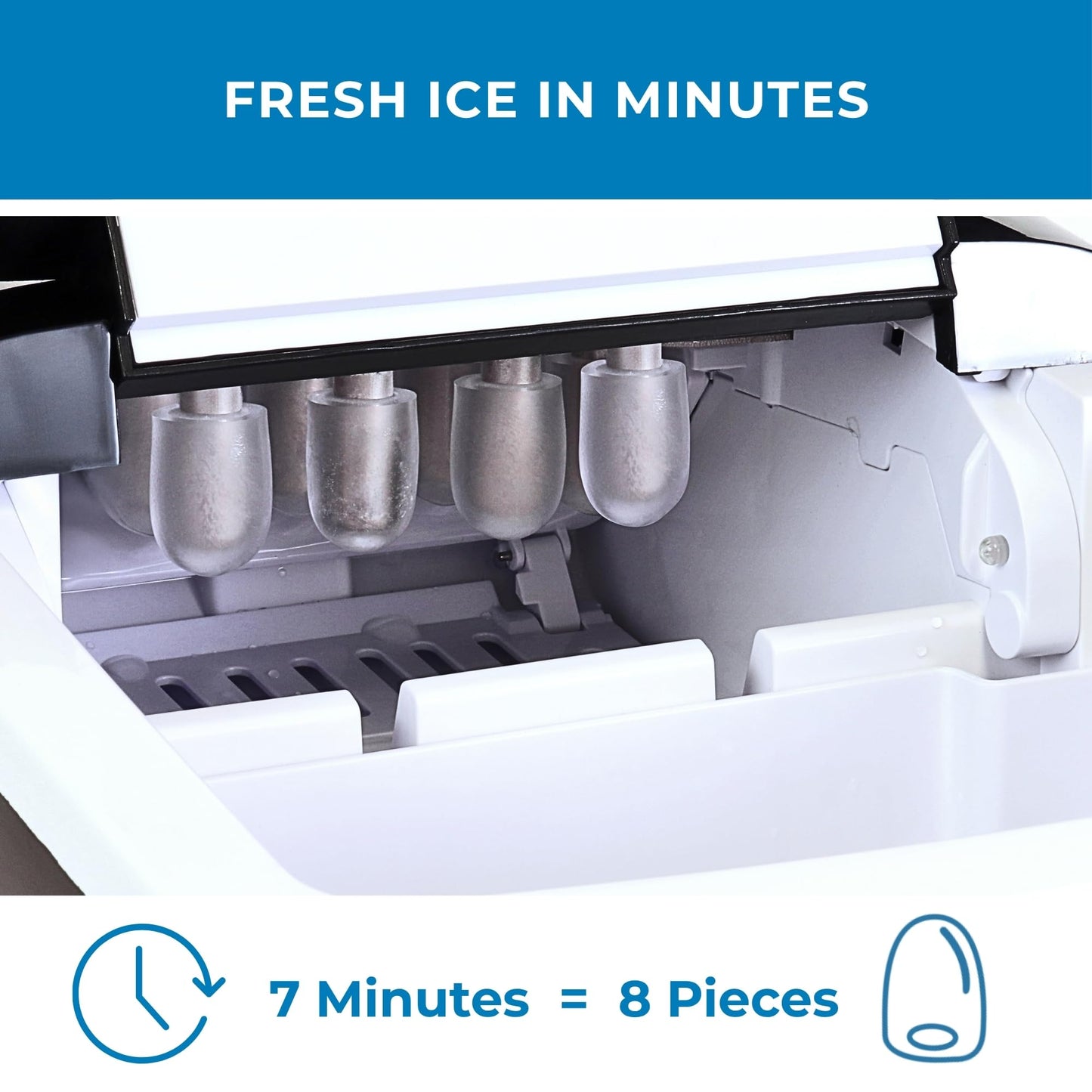 Kenmore Countertop Ice Maker Nugget Machine – Portable Self-Cleaning Máquina de Hacer Hielo para Casa, Crunchy Chewable Pebble Ice, 40lb/24hr Capacity, Stainless Steel