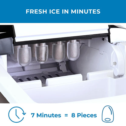 Kenmore Countertop Ice Maker Nugget Machine – Portable Self-Cleaning Máquina de Hacer Hielo para Casa, Crunchy Chewable Pebble Ice, 40lb/24hr Capacity, Stainless Steel