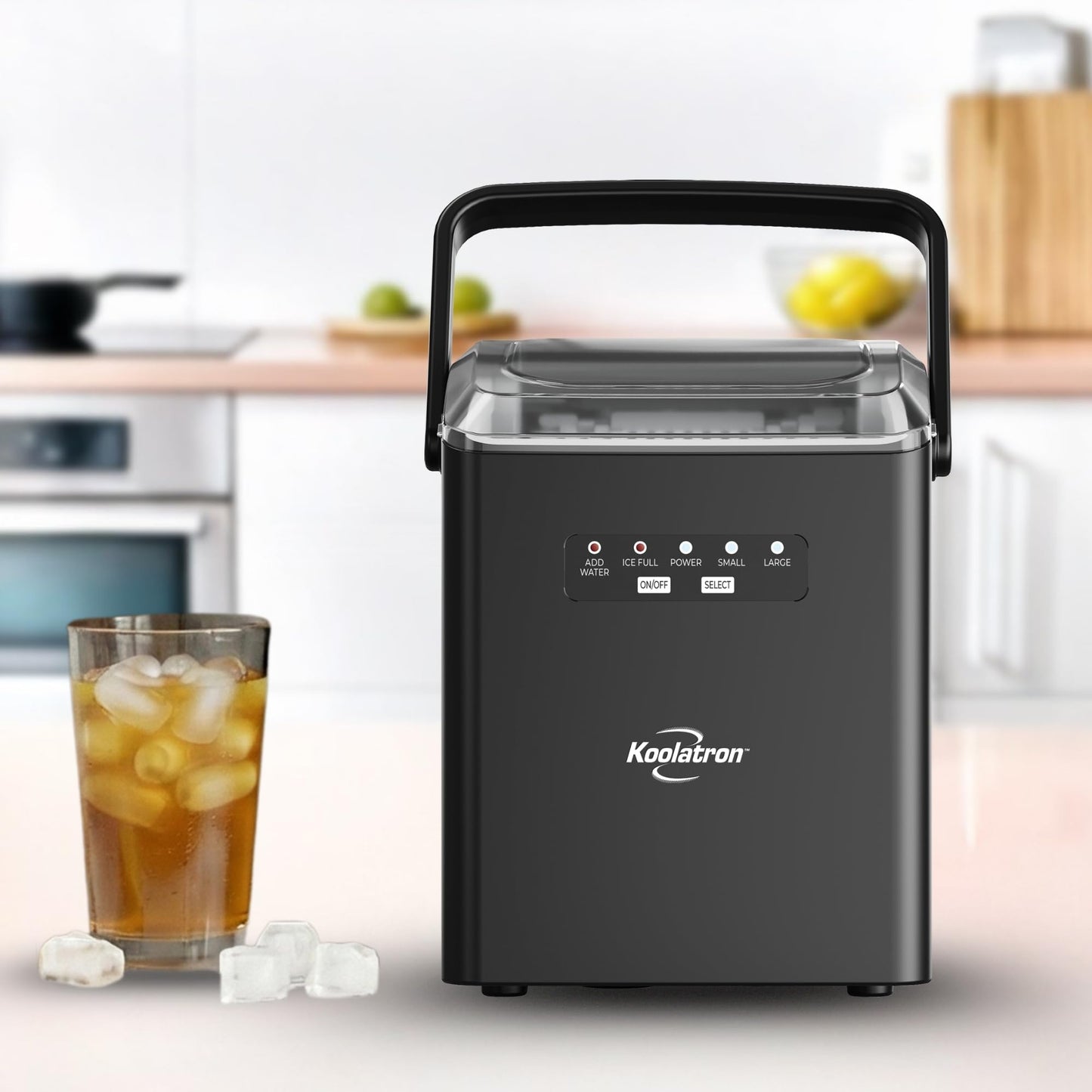 Kenmore Countertop Ice Maker Nugget Machine – Portable Self-Cleaning Máquina de Hacer Hielo para Casa, Crunchy Chewable Pebble Ice, 40lb/24hr Capacity, Stainless Steel