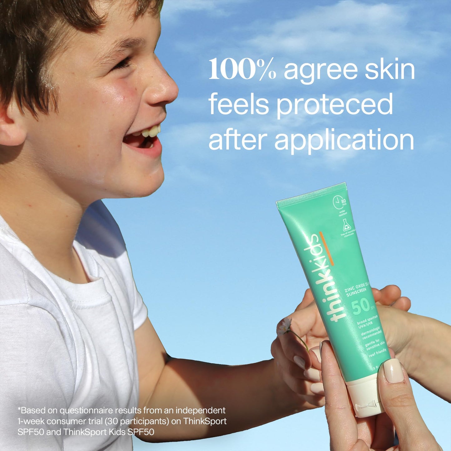 Thinkkids SPF 50+ Mineral Sunscreen, 6 Fl Oz – Safe, Natural Baby Mineral Sunscreen for Children - Water Resistant Sun Cream – Broad Spectrum UVA/UVB Sun Protection – Reef Safe