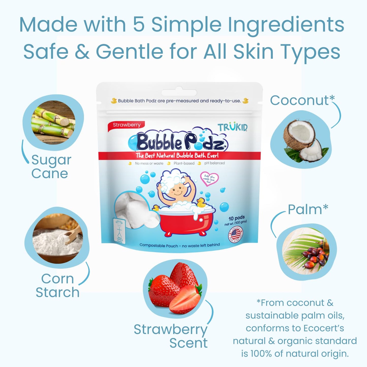 TruKid Bubble Podz Bubble Bath for Kids, Toddlers, & Babies, Tear Free Gentle & Refreshing Bath Bomb for Sensitive Skin with Natural Moisturizers, Non-Toxic, pH Balanced, Lavender Scent (24 Podz)