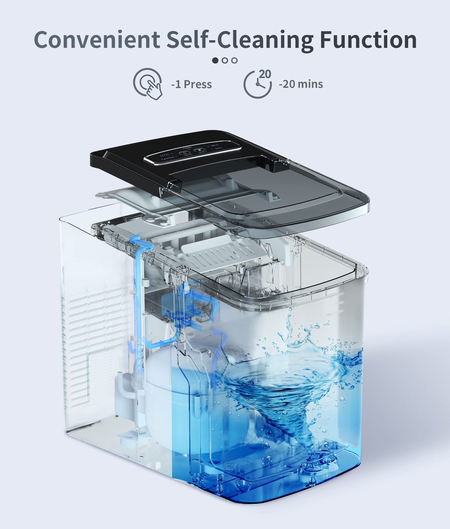 ecozy 2" Clear Ice Ball Maker Countertop with CrystalFlux Technology, 4 pcs in 40 Mins, 144 pcs/Day, Sphere Ice Maker with Automatic Water Supply, Self-Cleaning, Enhanced Insulation for Whiskey Bar