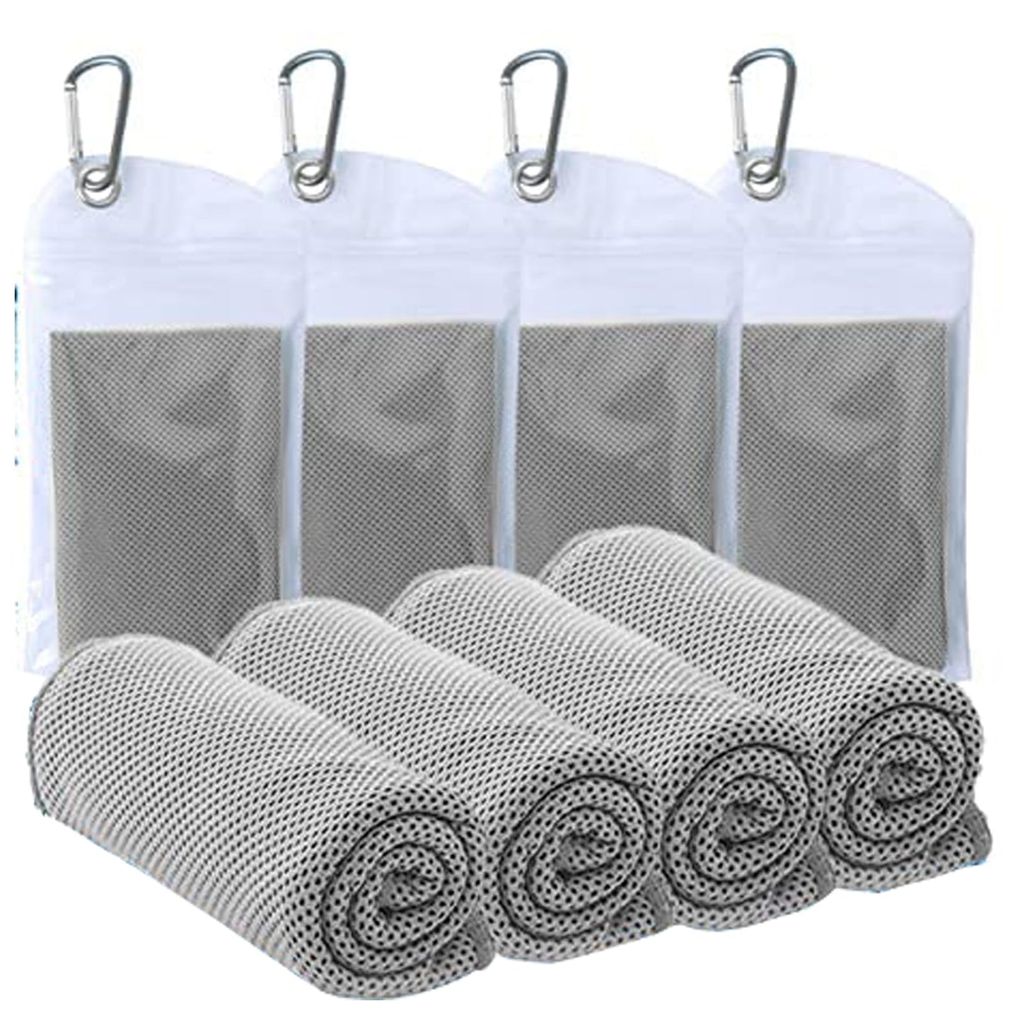 4 Packs Cooling Towels for Neck and Face(40"x 12"), Cool Sweat Towels for Hot Weather, Cooling Towels for Athletes, Lightweight Soft Breathable Towels for Yoga, Sport, Workout, Running, Gym, Camping