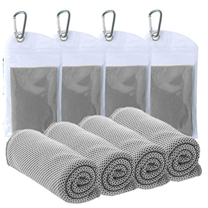 4 Packs Cooling Towels for Neck and Face(40"x 12"), Cool Sweat Towels for Hot Weather, Cooling Towels for Athletes, Lightweight Soft Breathable Towels for Yoga, Sport, Workout, Running, Gym, Camping