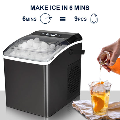 Kenmore Countertop Ice Maker Nugget Machine – Portable Self-Cleaning Máquina de Hacer Hielo para Casa, Crunchy Chewable Pebble Ice, 40lb/24hr Capacity, Stainless Steel