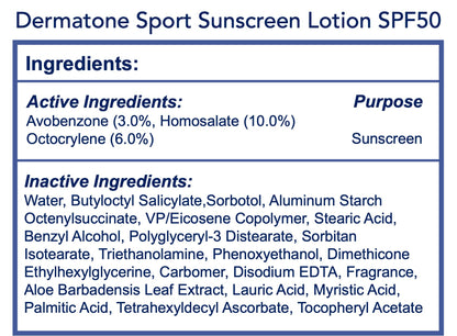 Dermatone Sport Sunscreen Spray SPF 50 | Broad Spectrum, Moisturizing, Water-Resistant | With Vitamin C, Aloe & Vitamin E | Oxybenzone & Octinoxate Free - Hawaii Act 104 Compliant | 5oz