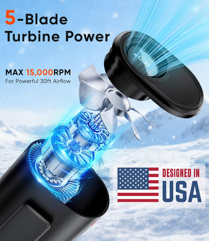 AI Portable Waist Fan, 6-Speed 15,000RPM Strong Turbo Airflow, 30H Cooling Battery Powered Personal Fan Rechargeable, Wearable Hands-Free Shirt/Belt/Body Fan for Travel, Work, Outdoor, Gift for Men