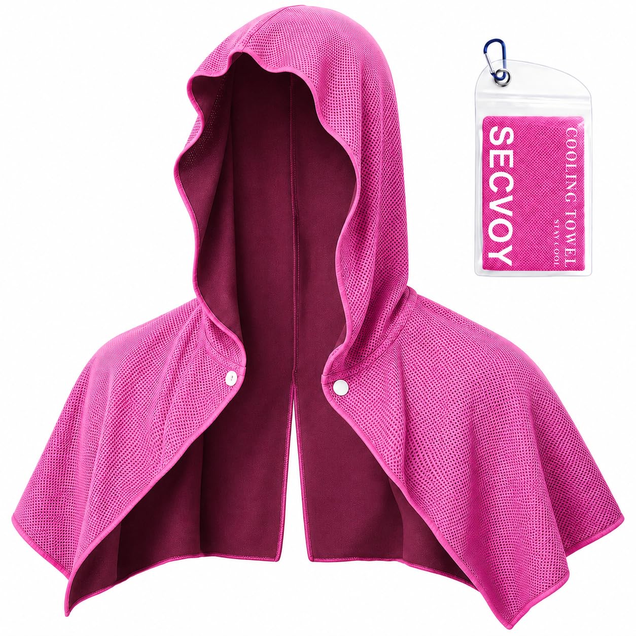 3 Pack Cooling Hoodie Towels for Neck and Face, UPF 50 Sun Protection & Instant Cooling Towels for Hot Weather, Soft Breathable Towel for Work Out, Sport, Gym, Camping & More Activities