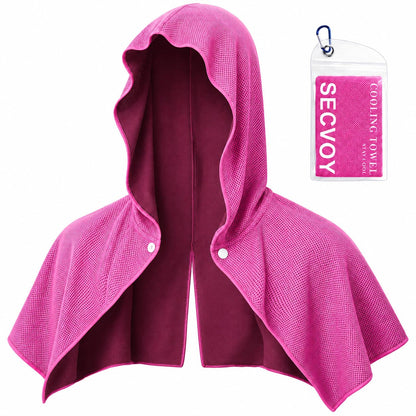 3 Pack Cooling Hoodie Towels for Neck and Face, UPF 50 Sun Protection & Instant Cooling Towels for Hot Weather, Soft Breathable Towel for Work Out, Sport, Gym, Camping & More Activities