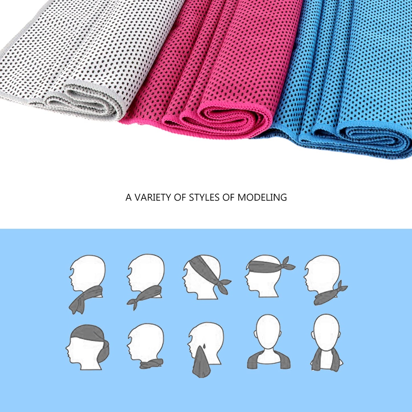 Cooling Towels (40"x 12", Pack of 30) for Neck and Face, Cold Towel for Hot Weather, Sports, Workout, Fitness, Gym, Yoga, Golf, Pilates, Travel, Camping & More