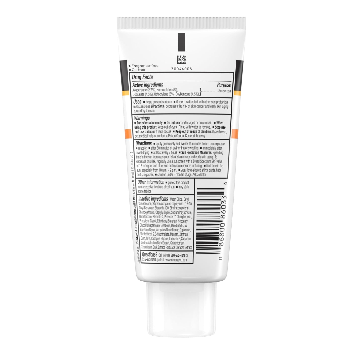 Neutrogena Clear Face Sunscreen for Acne-Prone Skin SPF 30, Broad Spectrum Facial Sunscreen Lotion, Lightweight, Non Comedogenic, Fragrance- & Oxybenzone-Free Water Resistant (80 min), 3 fl. oz