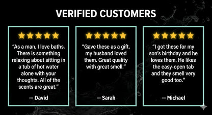 Bath Bombs for Men, Gift Set of 8 Scented Organic Handmade Bath Bombs of 2.5 oz with Natural Essential Oils for Boyfriend, Husband, Father or Friend, by ZenseMe
