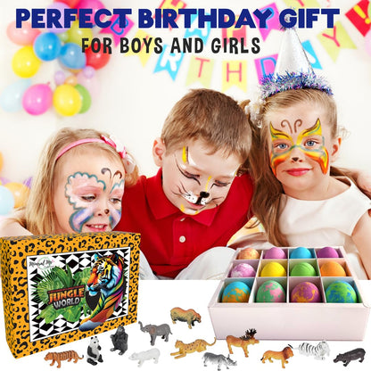 Bath Bombs for Kids with Surprise Toys Inside Plus Dinosaur Puzzle - Set of 9 Organic Dino Egg Bath Bombs, Gentle and Kids Safe, Fizzy Balls with Rich Bubbles, Birthday Gifts for Boys, Girls