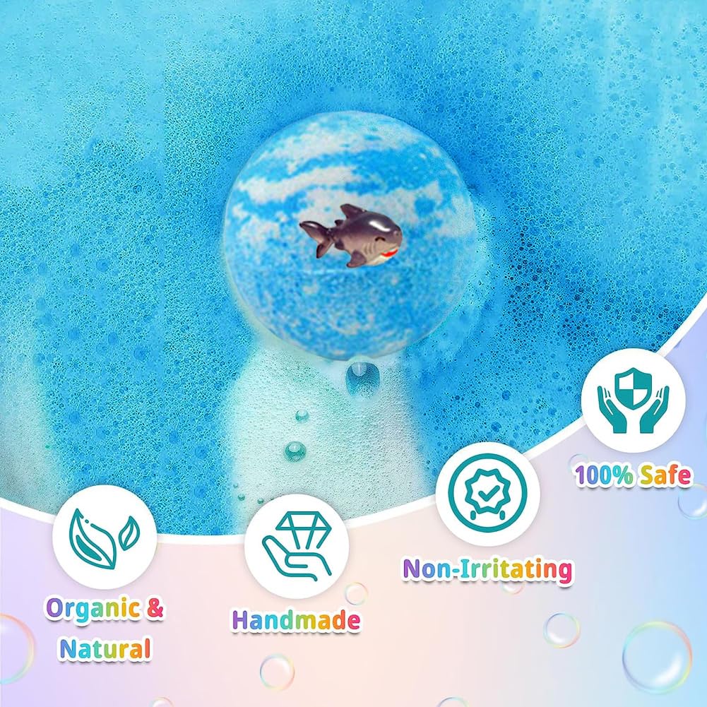 Bath Bombs for Kids with Surprise Fishing Games Inside for Girls Boys - 20 Kids Bath Bombs Gift Set, Handmade Bubble Bath Fizzes Bomb for Chrildren Birthday Christmas and Party Favor Gift for Boys