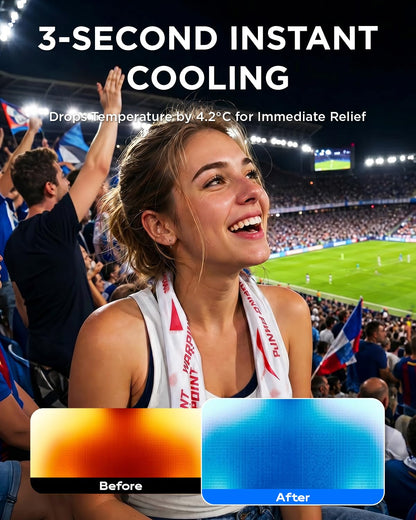 CoolRush Towel with Natural Mint Extract, Instant 3-Second Cooling Towel, Reusable Sports Cooling Wipes for Summer Heat, Alcohol-Free, for Running, Cycling, Gym, Outdoor Activities(10 Pack)