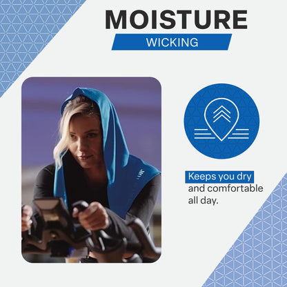 COLD FACTOR Instant Cooling Hoodie Towel – Advanced Chemical-Free Evaporative Cooling Technology – UPF 50+, 2+ Hours Cooling