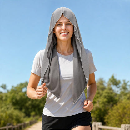 4 Pack Cooling Hoodie Towels Cooling Towels for Neck and Face Quick Drying Sweat Towel Wraps Cooling Head Neck Wraps Sun Protection for Hot Summer Weather Sport Workout
