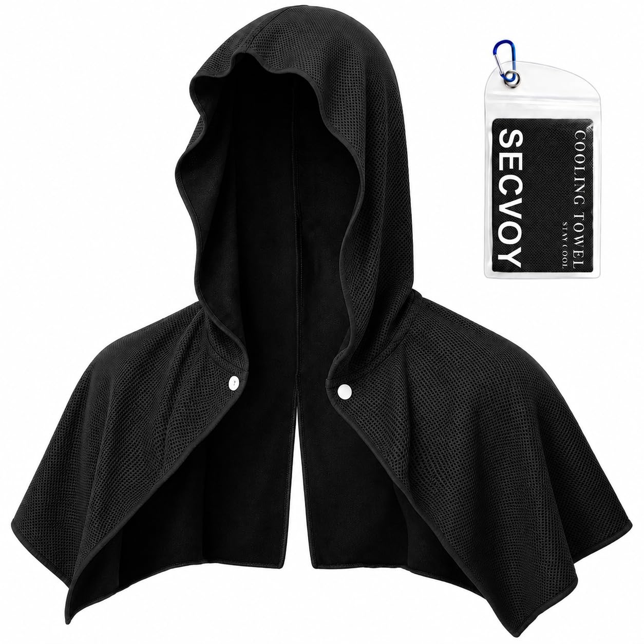 3 Pack Cooling Hoodie Towels for Neck and Face, UPF 50 Sun Protection & Instant Cooling Towels for Hot Weather, Soft Breathable Towel for Work Out, Sport, Gym, Camping & More Activities