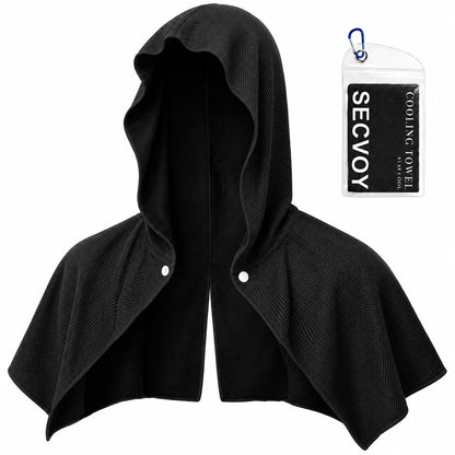3 Pack Cooling Hoodie Towels for Neck and Face, UPF 50 Sun Protection & Instant Cooling Towels for Hot Weather, Soft Breathable Towel for Work Out, Sport, Gym, Camping & More Activities