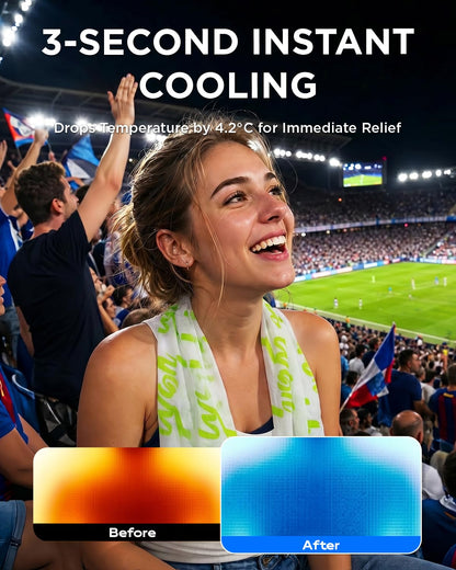 CoolRush Towel with Natural Mint Extract, Instant 3-Second Cooling Towel, Reusable Sports Cooling Wipes for Summer Heat, Alcohol-Free, for Running, Cycling, Gym, Outdoor Activities(10 Pack)