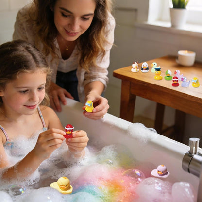 12pcs Bathbombs for Kids, Bathbombs Gift Set, Handmade Fizzy Bubble Bathbomb with Duck Toys Inside, Natural Bubble Baths Balls to Moisturize Dry Skin, Birthday Christmas Easter Gift for Girls Boys